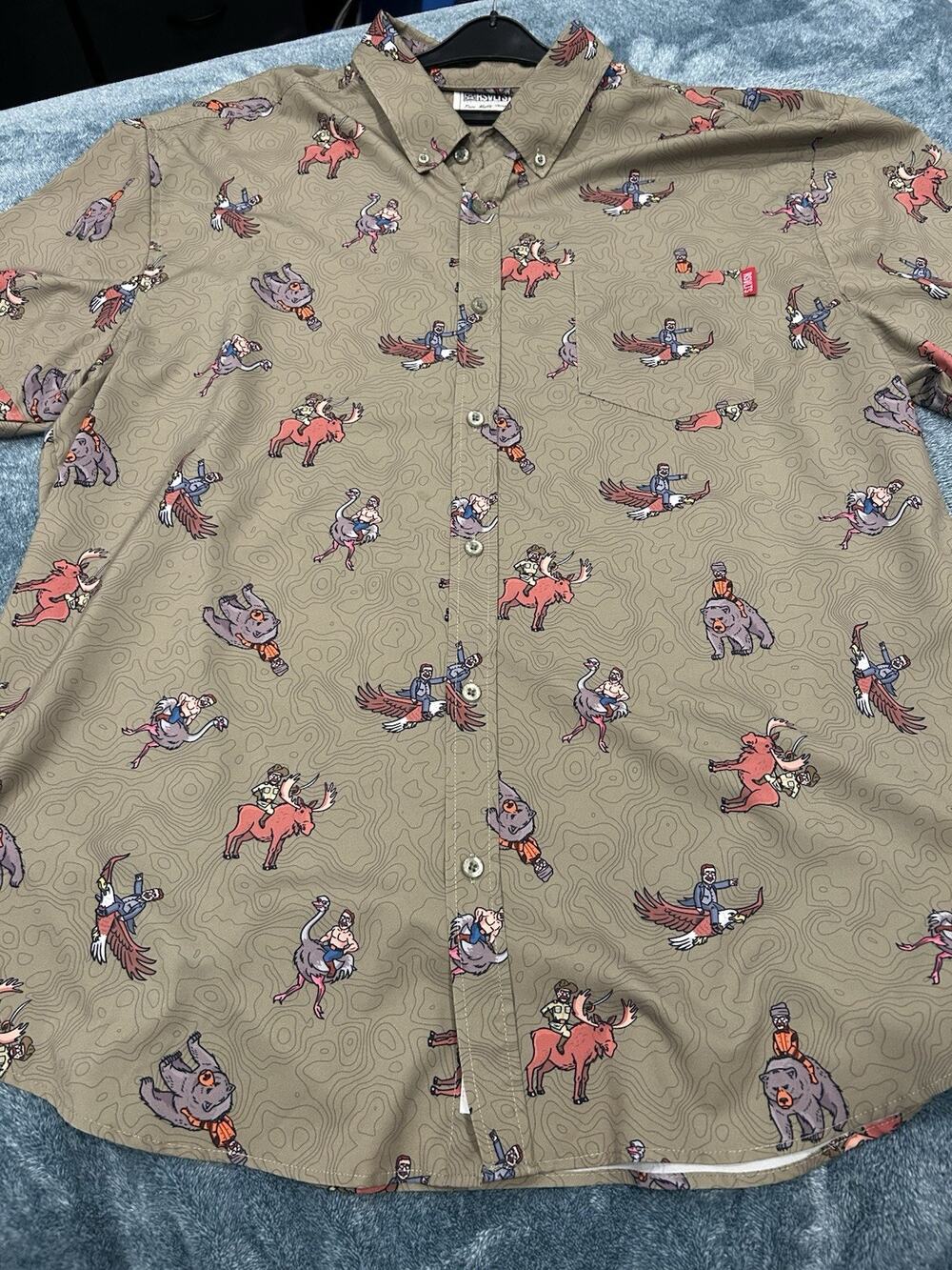 The Roosevelts RSVLTS Theodore Roosevelt Riding Animals KUNUFLEX Shirt Large